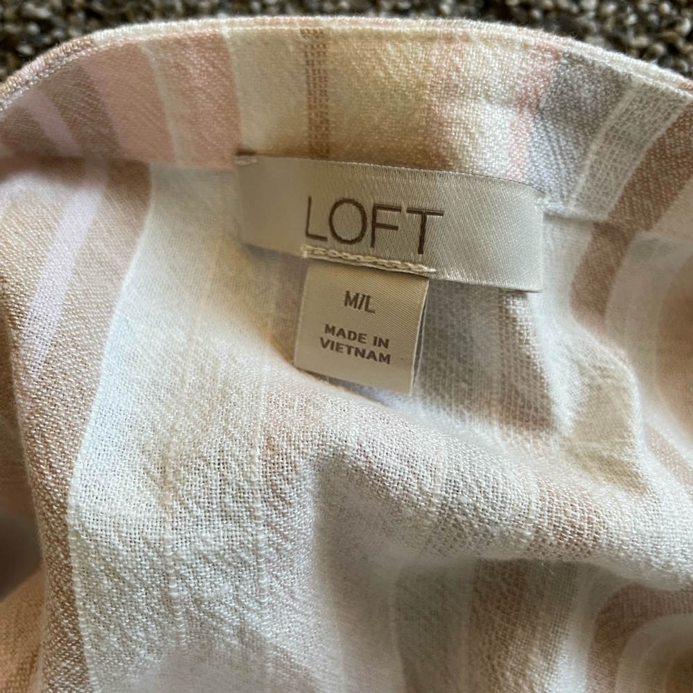 NWOT Loft Stripped ‘Whisper White’ Kimono Robe Cover-Up (M/L) - Picture 6 of 7